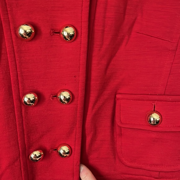 Milly of NY bright red jacket with gold colored buttons size Medium - Picture 11 of 12
